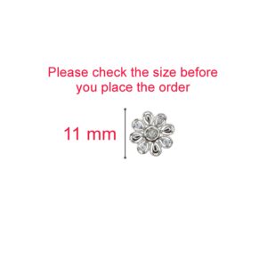 Dainty Silver Flower Stud Earrings with AD for women and girls