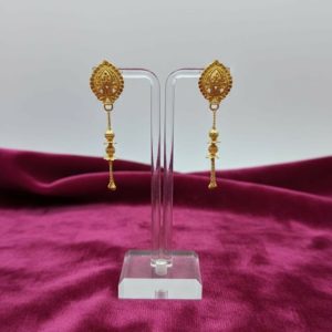 Long Chain Beads Golden Earrings for Women & Girls – Traditional Fancy Jewellery Gift