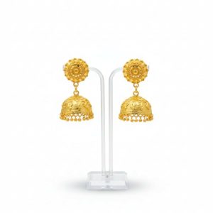 Elegant Golden Jhumka Earrings for Women & Girls – Traditional Fancy Jewellery