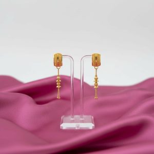 Long Chain Beads Golden Earrings for Women & Girls – Traditional Fancy Jewellery Gift