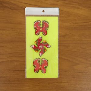 Hand Crafted Laxmi Charan & Swastik Set of 3