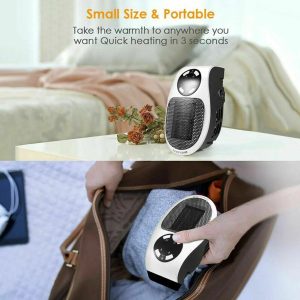 500W Portable Wall Plug Room Heater Compact Electric Space Heater