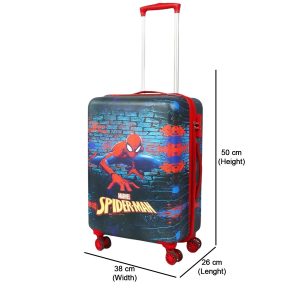 Novex Marvel Spiderman Red Kids Polycarbonate Trolley Bag for Boys Travel Luggage with 4 Spinner Wheel (18 Inch)