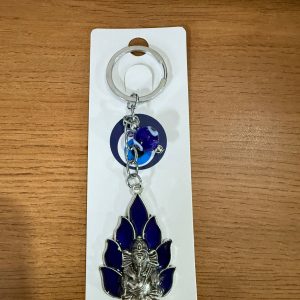 Ganesh Evil Eye Keychain with Blue Enamel for Car Keys & Bags