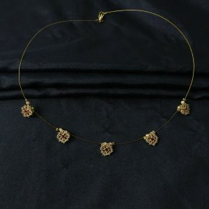 Elegant Ruby Floral Necklace Stylish Traditional Jewelry Necklace for Women