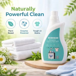 Ecoease Enzymatic Laundry Detergent Liquid, Plant Based Enzyme Powered Tough on Stains, (1L)