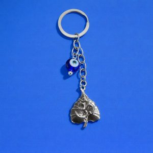Om Leaf Evil Eye Keychain for Car Keys, Bags & Spiritual Gifting