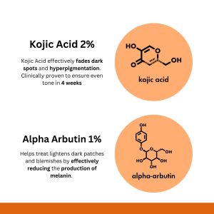 2% Kojic Acid Face Serum with Vitamin C for Dark Spots Glow All Skin Types (15 ml)