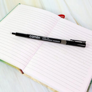 Camlin Fine Tip Permanent Marker – Black Color Precise Writing Markers (Pack of 10)