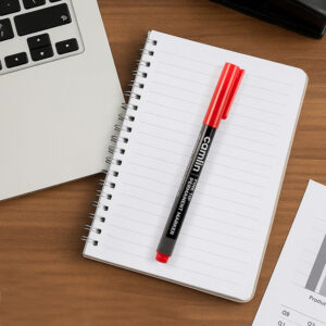 Camlin Fine Tip Permanent Marker – Red Color Precise Writing Markers (Pack of 10)