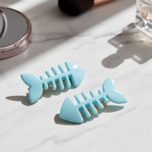 Cute Fishbone & Bone Shape Hair Clip Set (4 Pc)
