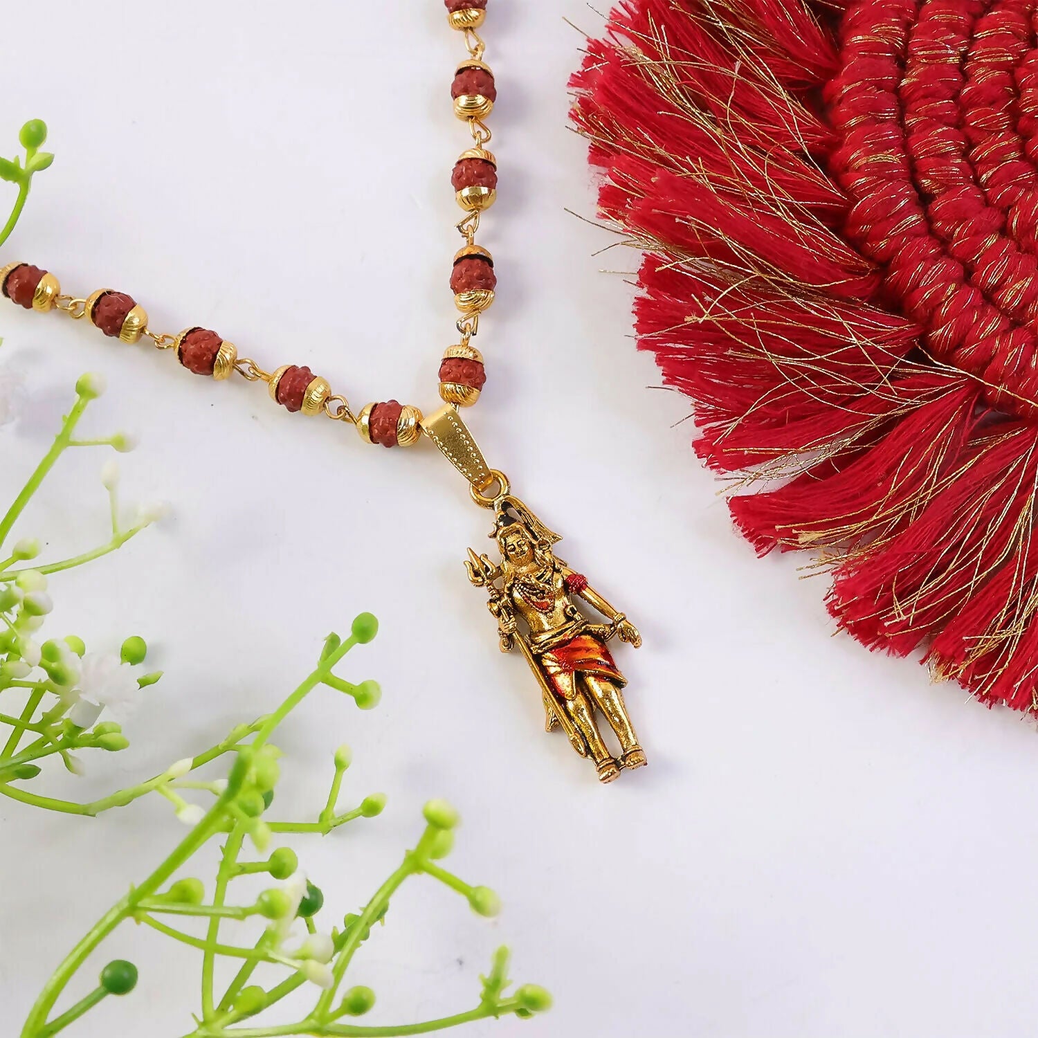 Mahadev Pendant with Rudraksha Necklace Combo - Image 2