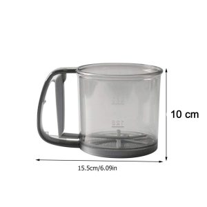 Plastic Flour Sieve Cup with Handle and Fine Mesh Filter for Kitchen Baking