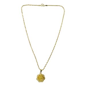 Elegant Floral Design Gold Plated Pendant Necklace (1 Pc)