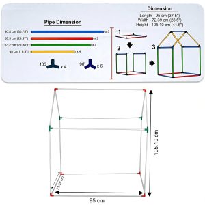Pink Foldable Kids Play Tent House with Printed Home Design for Indoor & Outdoor Fun