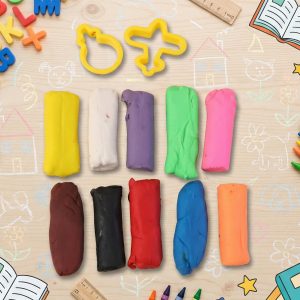 Frisky Dough Modelling Clay Set – 12 Multicolor Dough Sticks with Shape Cutters