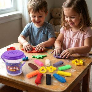 Frisky Dough Modelling Clay Set – 12 Multicolor Dough Sticks with Shape Cutters