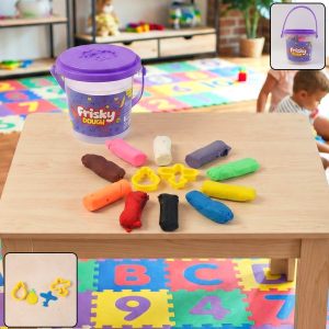 Frisky Dough Modelling Clay Set – 12 Multicolor Dough Sticks with Shape Cutters