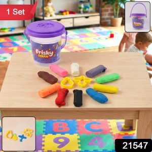 Frisky Dough Modelling Clay Set – 12 Multicolor Dough Sticks with Shape Cutters