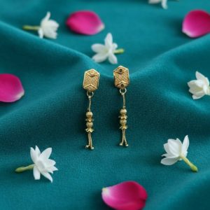 Long Chain Beads Golden Earrings for Women & Girls – Traditional Fancy Jewellery