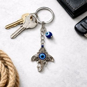 Ganesh Evil Eye Keychain for Car Keys, Bags & Spiritual Gifting