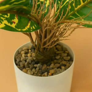 Artificial Decorative Leaf Plant with Pot for Home & Office Table Décor
