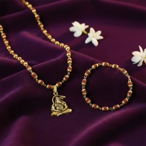 Hanuman Rudraksha Necklace Mala With Bracelet Combo