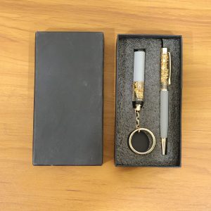 Customized Premium 2 In 1 Keychain and Pen Combo Gift Set