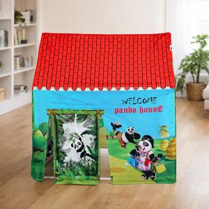 Panda Theme Foldable Kids Play Tent House with Cartoon Print for Indoor & Outdoor Play