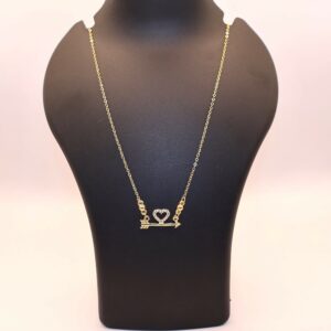 Gold Plated Love Heart AD Pendant Necklace For women and girls