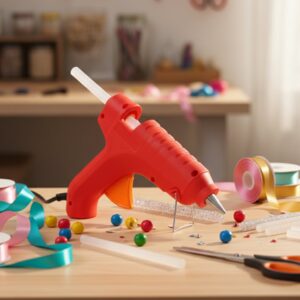 Premium 20W Hot Melt Glue Gun with 6 Transparent Glue Sticks Set