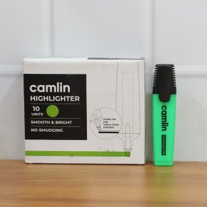 Camlin Highlighter Green – Smooth & Bright Fluorescent Highlighter Pen (Pack of 10)