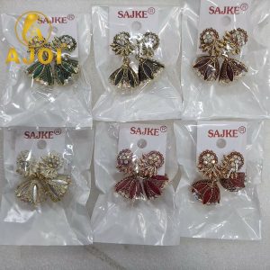 Premium Stone & Enamel Earrings(Set of 6)