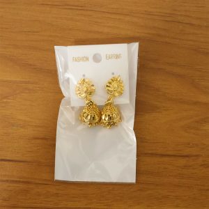 Traditional Gold Plated Jhumka Earrings for Women – Elegant Ethnic Drop Jewelry
