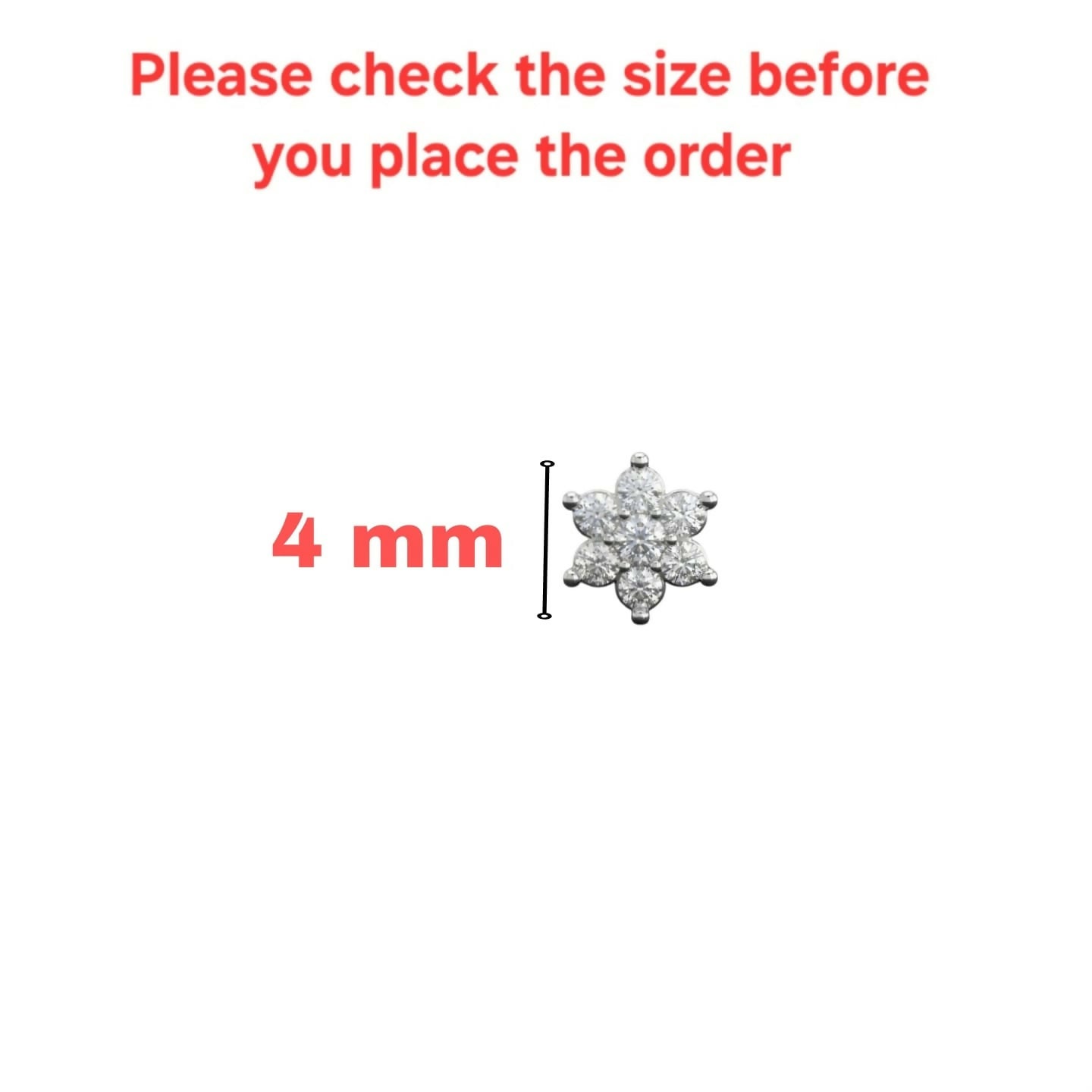 Silver Plated Crystal Flower Flat Back AD Stud Earring Pack of 1 PCS - Image 4