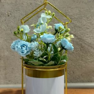 Gold House Frame Tabletop Planter with Decorative Pot(Color may vary)