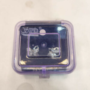 Sterling Silver Butterfly Stud Earrings with AD