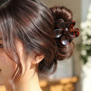 Elegant Plastic Flower Hair Clip (1 Pc / Mix Color)