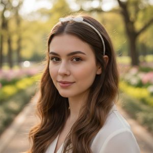 Elegant Pearl Beaded Slim Metal Hair Band (1 Pc)