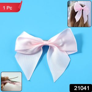 Elegant Satin Hair Bow Clip for Girls & Women (1 Pc)