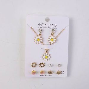 Premium Gold Plated Leaf Pearl Drop Earrings for Women & Girls (Pack Of 6)