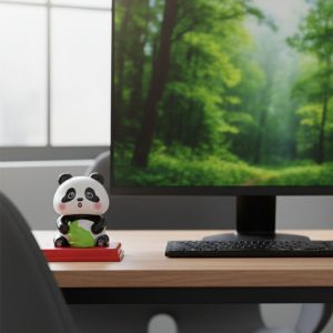 Solar Powered Moving Head Panda Showpiece (1 Pc)