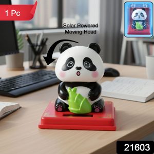 Solar Powered Moving Head Panda Showpiece (1 Pc)