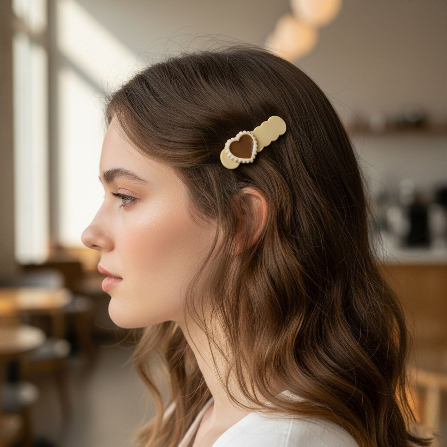 Heart Design Decorative Hair Clips Set (4 Pc) - Image 4