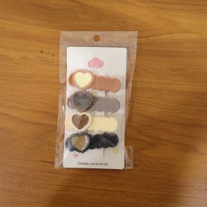 Heart Design Decorative Hair Clips Set (4 Pc)