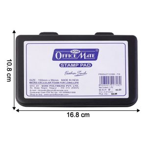 OfficeMate Black Feather Touch Stamp Pad for Office And School Use (155x95 mm)