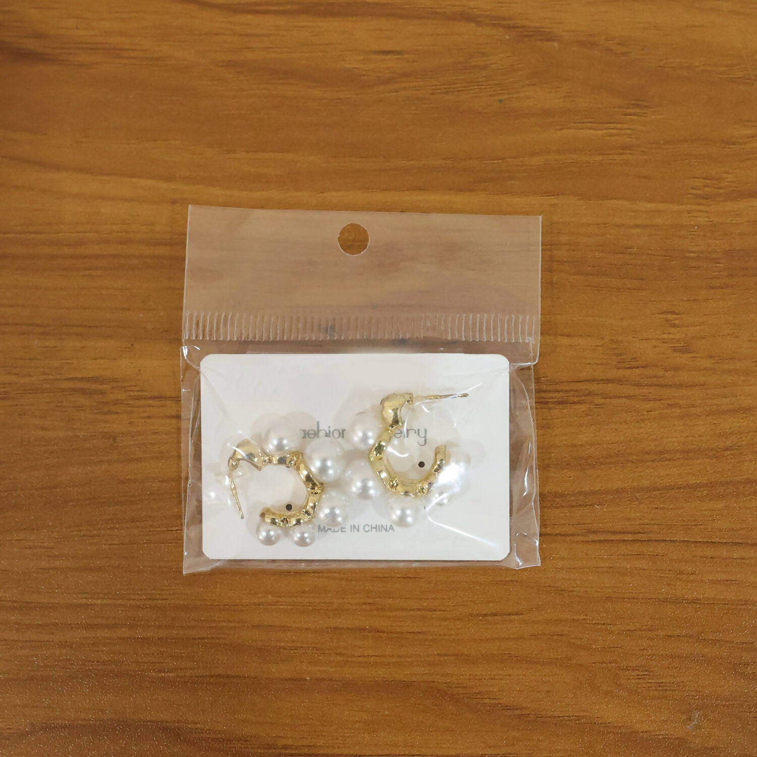 Elegant Pearl Cluster Hoop Earrings for Women – Korean Style Gold Plated Fashion Jewellery - Image 6