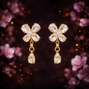 Elegant Butterfly Crystal Drop Earrings for Women