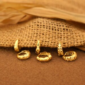 Gold Huggie Hoop Earrings kan ki bali and girls Combo Pack of 3