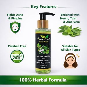 Acne Clear Face Wash – Neem, Tulsi & Aloe Vera Herbal Formula ( 100 Ml)